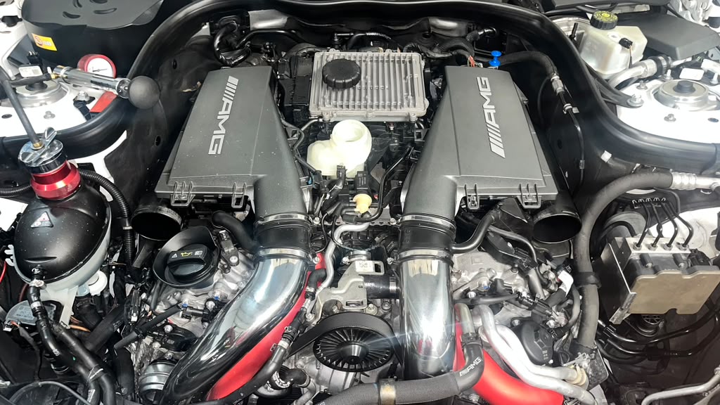 Mercedes-AMG twin-turbo V8 engine serviced at Euro Auto Works
