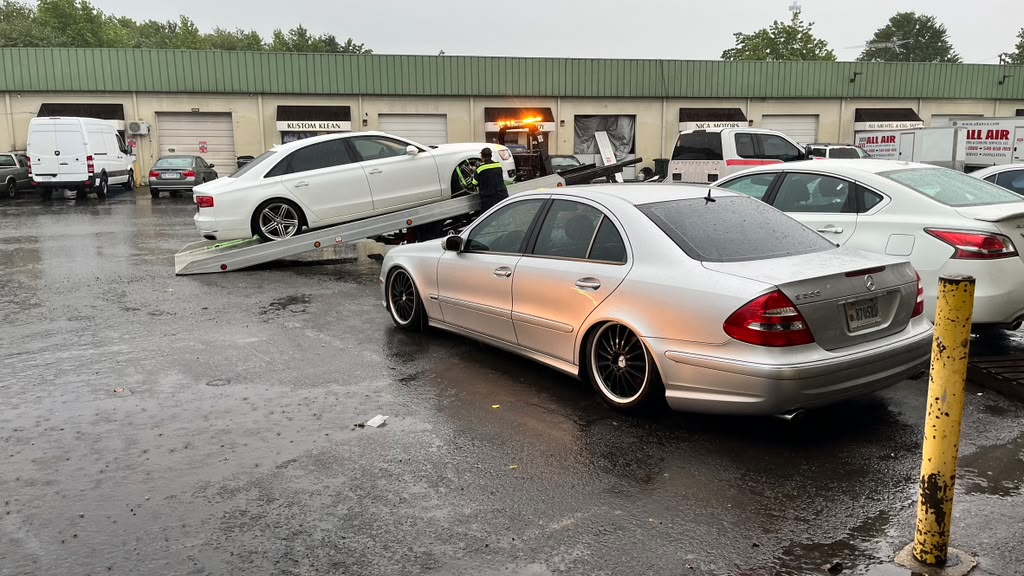 Audi A8 arriving for service at Euro Auto Works