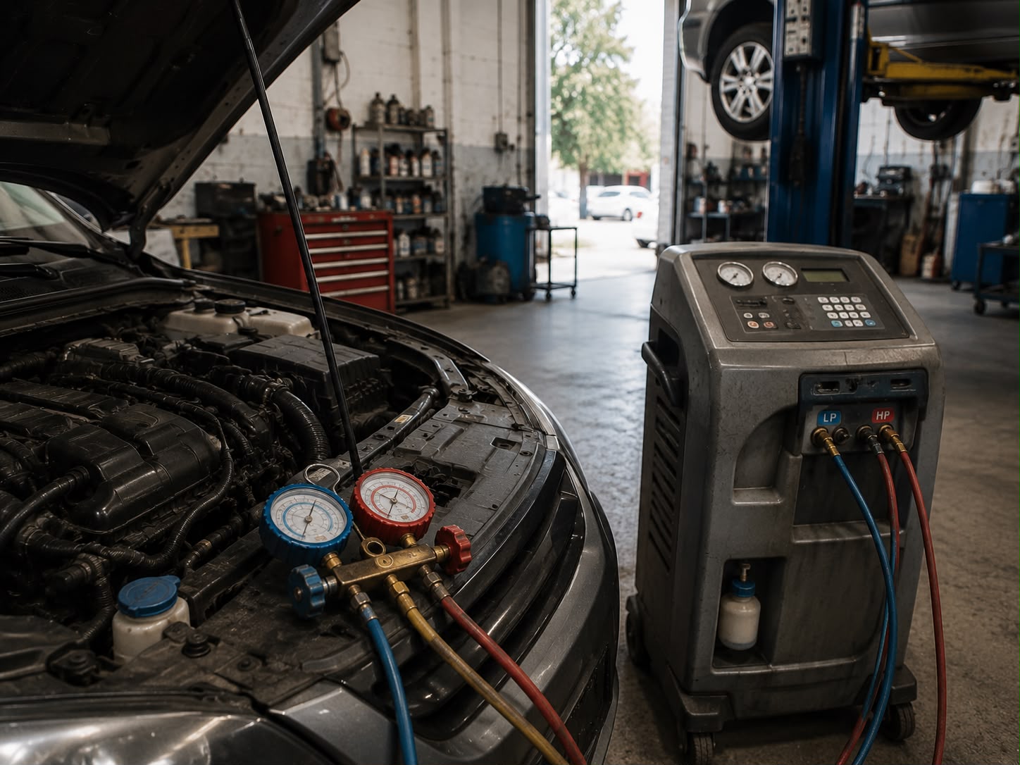A/C service and recharge at Euro Auto Works