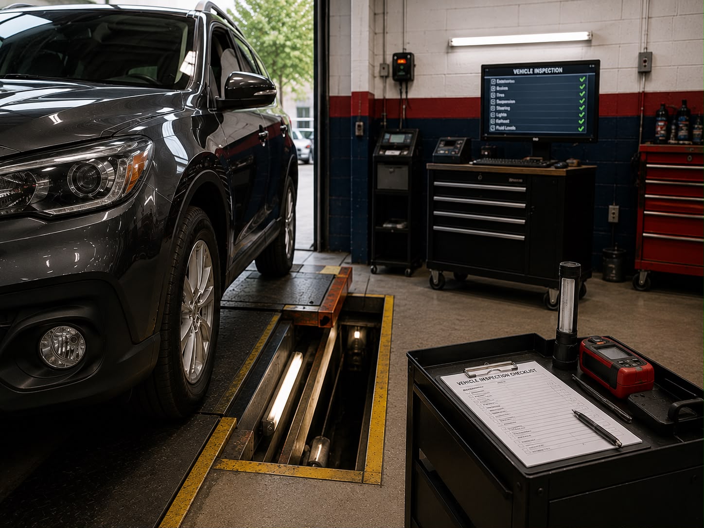 Vehicle inspection with digital checklist at Euro Auto Works